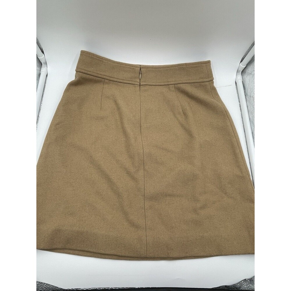 J. Crew Tan Camel Pencil Skirt Size 0 High Waisted Side Zip Minimalist Workwear